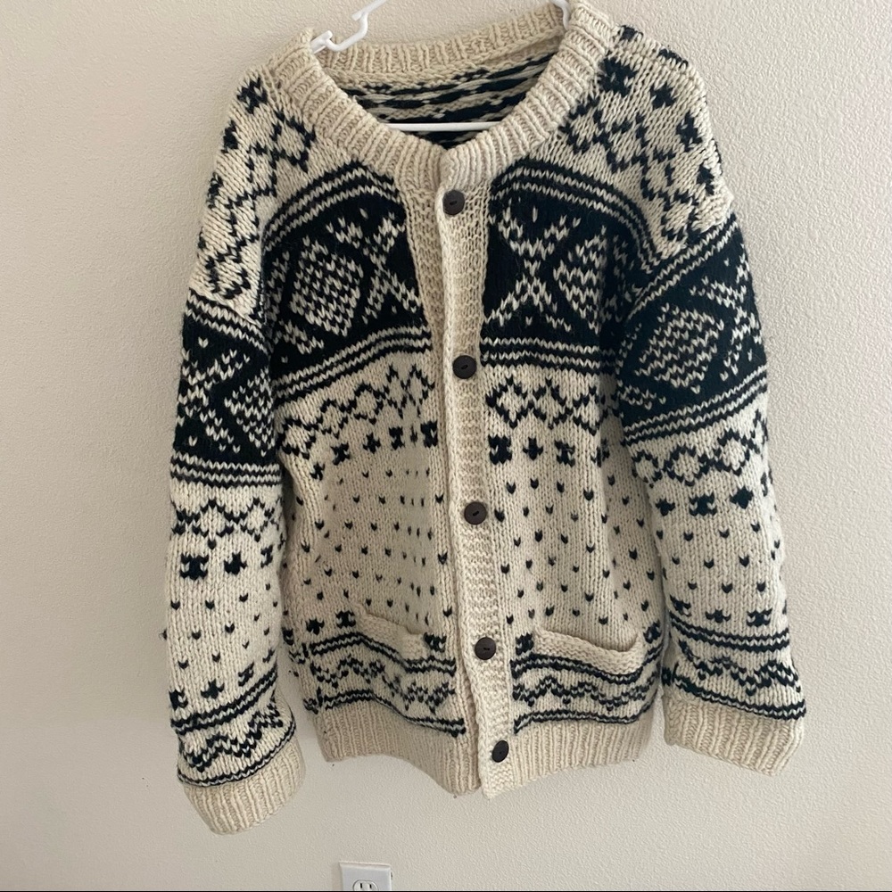 Colorwork Knit Cardigan THRIFTED IN ALASKA